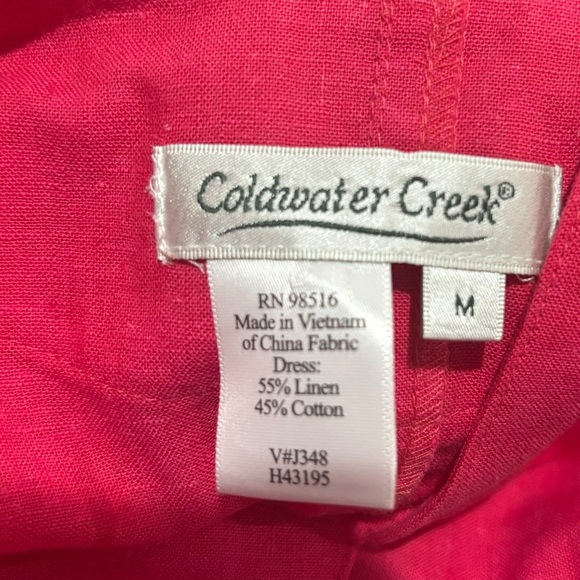 Coldwater Creek Vibrant Pink Linen-Blend Sleeveless Dress-size Med - Picture 8 of 8